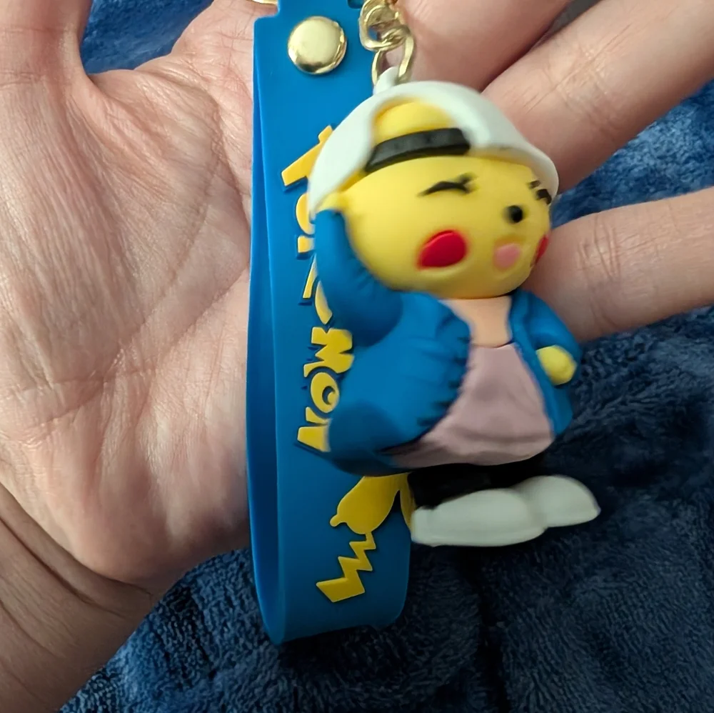 🦋 New Pokemon Pikachu Keychain with Blue Jacket
